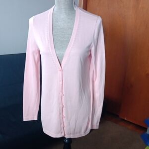 Talbots Pink Cardigan Sweater V-Neck Lightweight